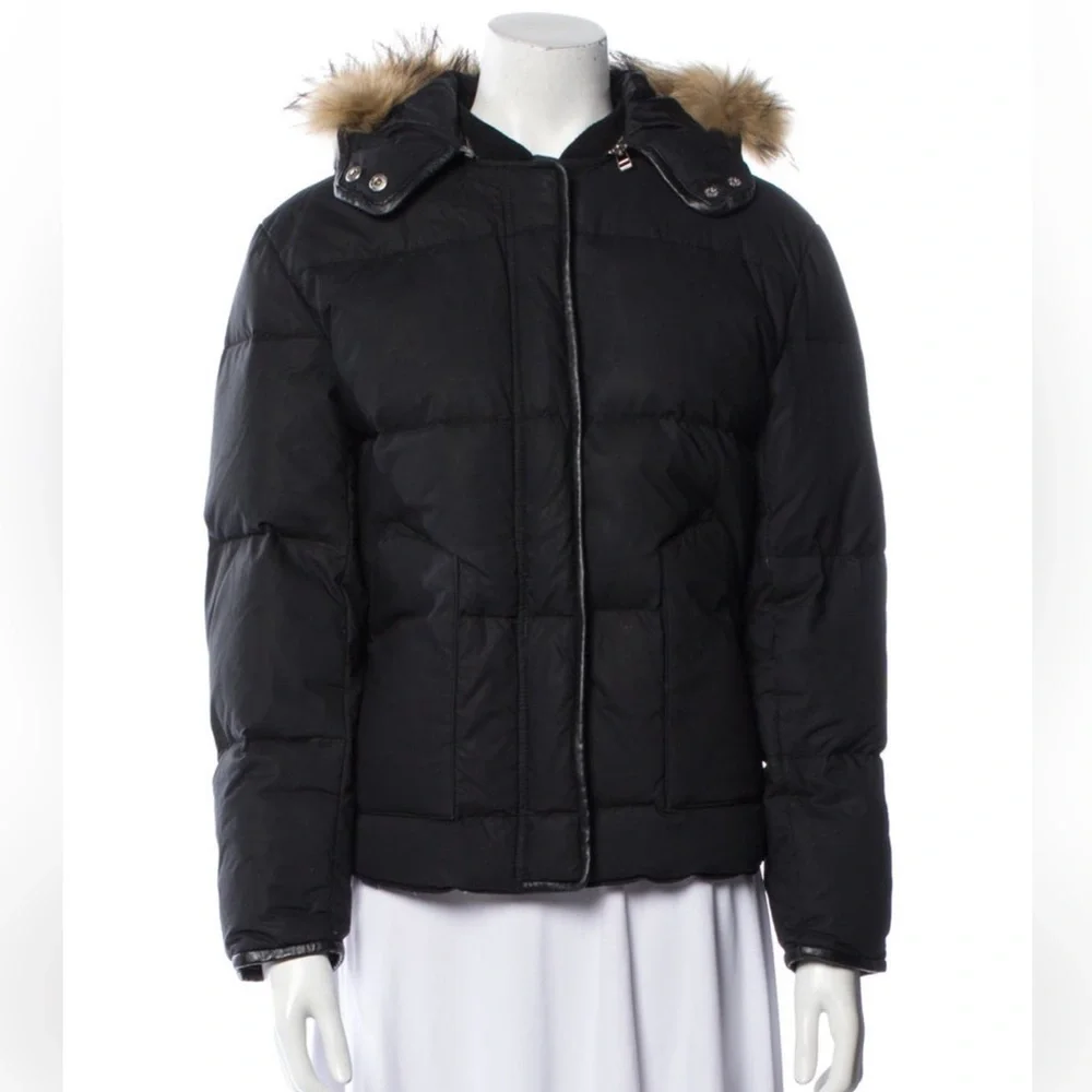 Sandro puffer with real raccoon fur